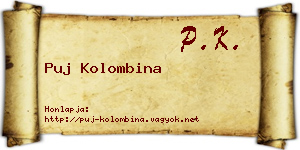 Puj Kolombina névjegykártya